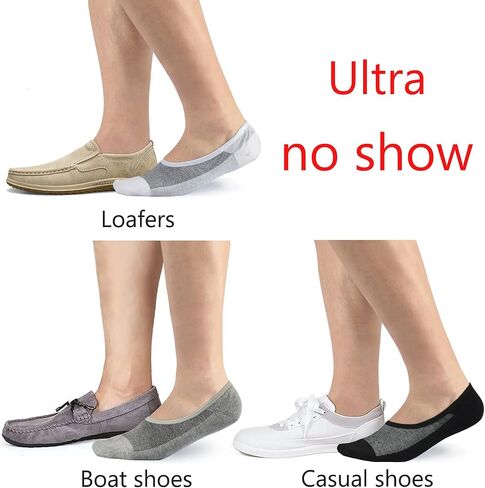 No Show Socks Men Breathable Non Slip Low Cut Socks Women Cotton Durable Invisible Socks Loafers 7-15 in Kuwait