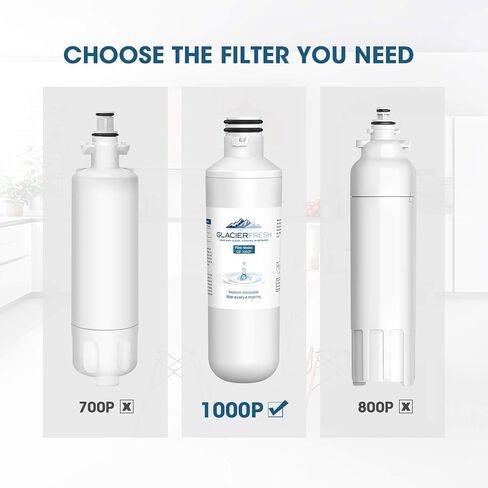 GLACIER FRESH LT1000PC Replacement Water Filter, Compatible with LT1000PC/PCS, LT1000PC, LT-1000PC, MDJ64844601, ADQ747935 ADQ74793504 Water Filter 4 Pack in Saudi Arabia