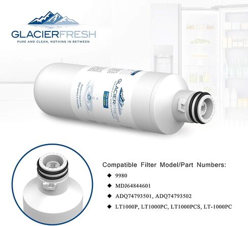GLACIER FRESH LT1000PC Replacement Water Filter, Compatible with LT1000PC/PCS, LT1000PC, LT-1000PC, MDJ64844601, ADQ747935 ADQ74793504 Water Filter 4 Pack in Saudi Arabia