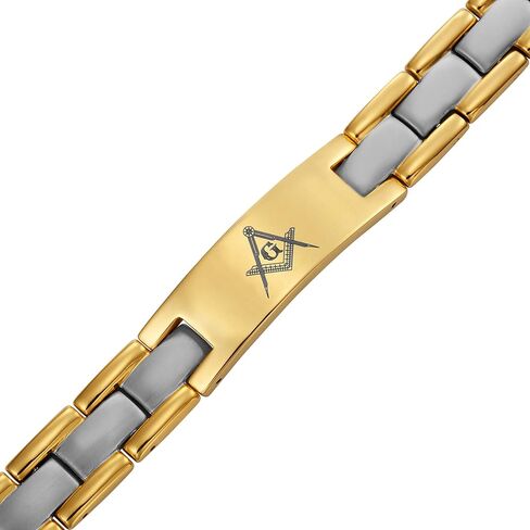 MasonicMan Black Titanium Freemasonry Masonic Bracelet with Ajusting Tool and Gift Box in Saudi Arabia