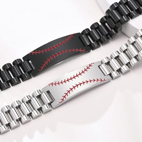 MEALGUET Personalized Baseball Number Bracelet Gift : Stainless Steel Customize Jersey Number & Hidden Message Motivational Inspirational Baseball Bracelet for Boys Men Coach, Sports Jewelry Gifts in Saudi Arabia