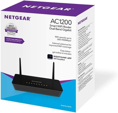 netgear ac1600 ثنائي النطاق واي فاي راوتر Gigabit (r6250), Black AC1200 in Saudi Arabia