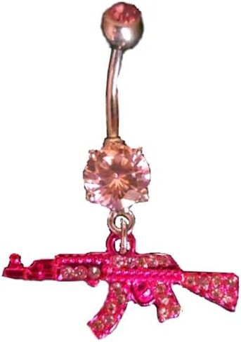Fashion Rifle Gun Belly Button Ring for Women Men Dangle Nevel Ring Rifle Belly Button Nail Piercing Jewelry in Saudi Arabia