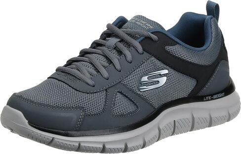Skechers Men's Track Scloric Oxford, Gray/Navy, 11 2E US in Saudi Arabia