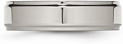 Solid Titanium Ridged Edge 6mm Plain Classic Wedding Band Ring Size 13 in Saudi Arabia