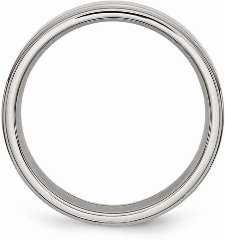 Solid Titanium Ridged Edge 6mm Plain Classic Wedding Band Ring Size 13 in Saudi Arabia
