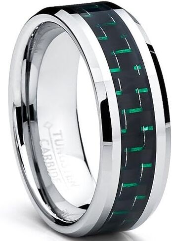 Bonndorf Men's Tungsten Carbide Ring Carbon Fiber Inlay Comfort-Fit in Kuwait
