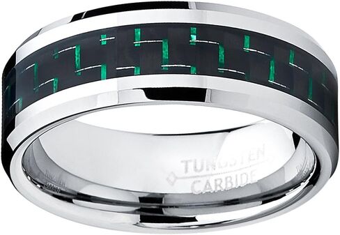 Bonndorf Men's Tungsten Carbide Ring Carbon Fiber Inlay Comfort-Fit in Kuwait