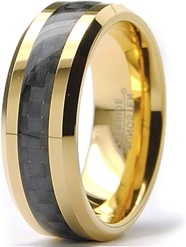Bonndorf Men's Tungsten Carbide Ring Carbon Fiber Inlay Comfort-Fit in Kuwait