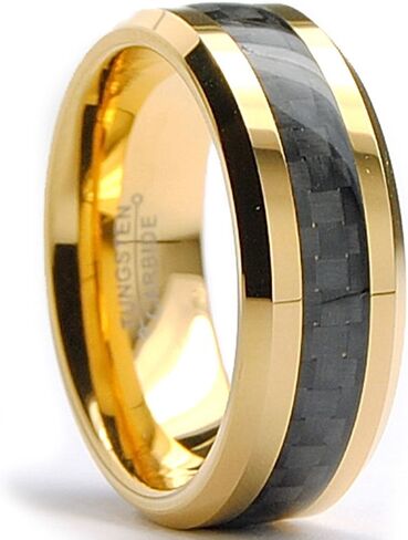 Bonndorf Men's Tungsten Carbide Ring Carbon Fiber Inlay Comfort-Fit in Kuwait