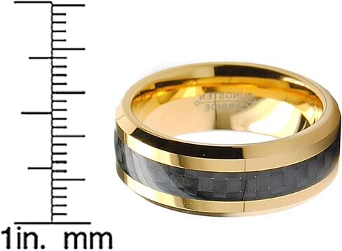 Bonndorf Men's Tungsten Carbide Ring Carbon Fiber Inlay Comfort-Fit in Kuwait