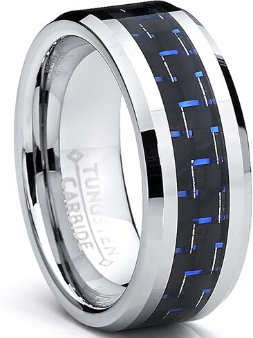 Bonndorf Men's Tungsten Carbide Ring Carbon Fiber Inlay Comfort-Fit in Kuwait
