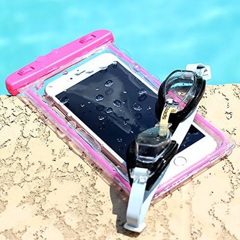 Maximalpower Universal Waterproof Case Dry Bag Pouch Glow in Dark for Cell Phone iPhone X 4,5,6,7,8 and Plus, Samsung Galaxy Note 4,5,6,8 S8/S8 Plus, Google Pixel 2 HTC LG Sony Moto up to 6.0" -Black in Kuwait
