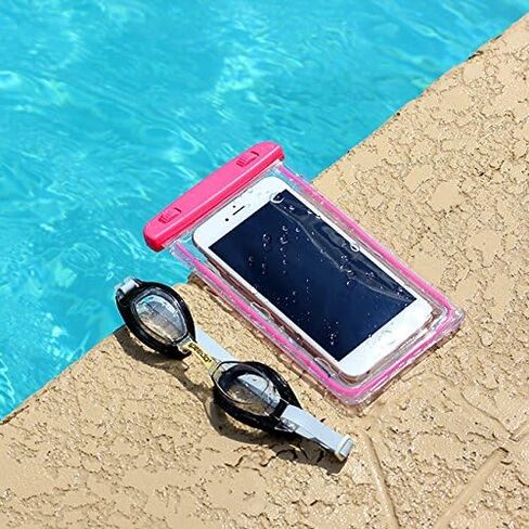 Maximalpower Universal Waterproof Case Dry Bag Pouch Glow in Dark for Cell Phone iPhone X 4,5,6,7,8 and Plus, Samsung Galaxy Note 4,5,6,8 S8/S8 Plus, Google Pixel 2 HTC LG Sony Moto up to 6.0" -Black in Kuwait