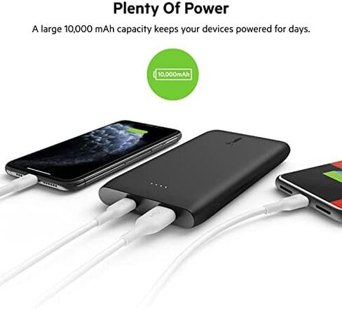 Belkin USB-C Power Bank 10K, Fast Charging Portable Battery Pack w/USB-C + USB Ports-White & 40W Dual Port USB C Wall Charger-USB Type C Charger Fast Charging-USBC Charger in Saudi Arabia
