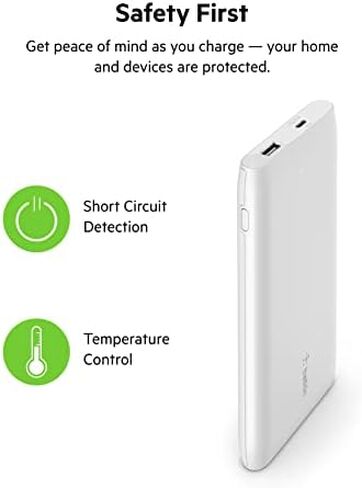 Belkin USB-C Power Bank 10K, Fast Charging Portable Battery Pack w/USB-C + USB Ports-White & 40W Dual Port USB C Wall Charger-USB Type C Charger Fast Charging-USBC Charger in Saudi Arabia