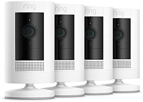 Ring Outdoor Cam (Stick Up Cam) | Weather-Resistant Outdoor Camera, Live View, Color Night Vision, Two-Way Talk, Motion alerts, Works with Alexa | White in Kuwait