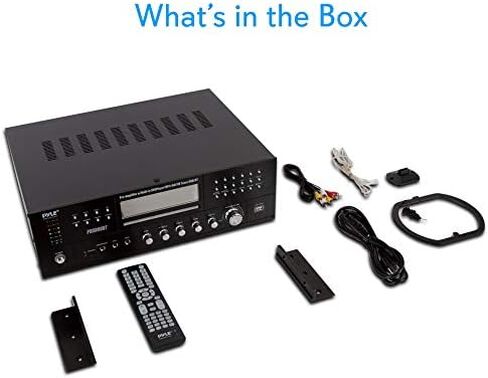 Pyle 4-Channel Home Theater Bluetooth Amplifier Receiver - 3000 Watt Stereo Speaker Home Audio Receiver w/ Radio, USB, 2 Microphone w/ Echo for Karaoke, CD DVD Player, LCD, Rack Mount - Pyle PD3000BT in Kuwait