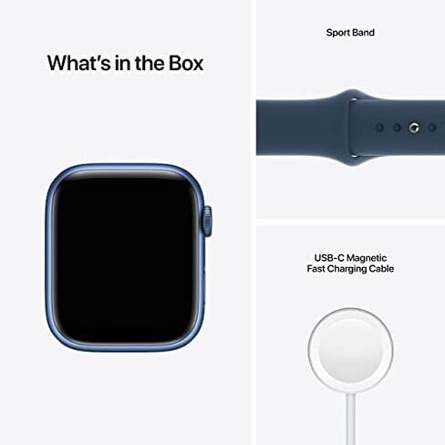 Apple Watch Series 7 (GPS, 41mm) Blue Aluminum Case with Abyss Blue Sport Band, Regular (Renewed) in Saudi Arabia