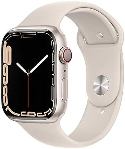 Apple Watch Series 7 (نظام تحديد المواقع + شبكة خلوية، مقاس 45 ملم) هيكل من الألومنيوم باللون الأخضر مع سوار رياضي من نوع Clover، عادية (متجددة) in Kuwait