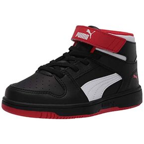 Puma Rebound Layup Sneaker, White Black-High Risk Red, 4.5 US Unisex Big Kid in Kuwait