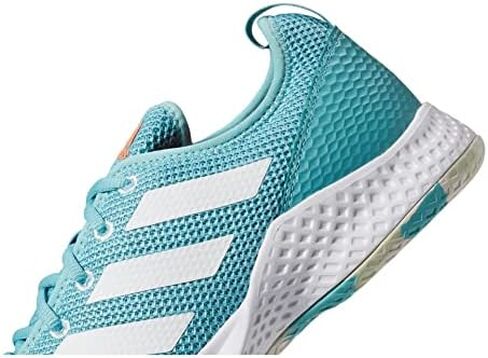 adidas Courtflash White/White/Beam Orange 10 D (M) in Saudi Arabia