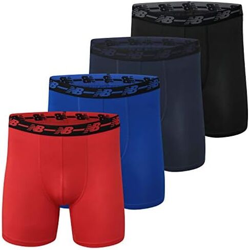 New Balance Men's Big & Tall Performance 5" No Fly Boxer Brief, Black/Black/Black/Black, 4X-Large Big Tall in Saudi Arabia