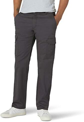 Lee Men's Performance Series Extreme Comfort Twill Straight Fit Cargo Pant, Charcoal, 32W x 30L in Kuwait