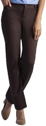 Lee Women's Missy Relaxed Fit All Day Straight Leg Pant, Roasted Chestnut, 8 Long in Saudi Arabia