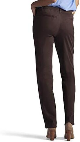 Lee Women's Missy Relaxed Fit All Day Straight Leg Pant, Roasted Chestnut, 8 Long in Saudi Arabia