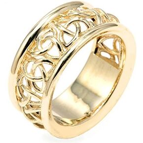 Men's 14k Yellow Gold Trinity Knot 9.5" Celtic Wedding Band in Saudi Arabia