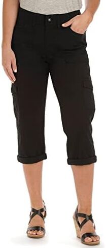 Lee womens Relaxed Fit Austyn Knit Waist Cargo Capris (Plus) jeans, Café, 16 Plus Medium in Saudi Arabia