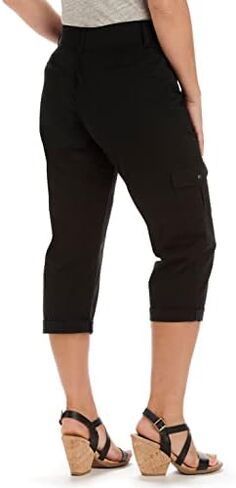 Lee womens Relaxed Fit Austyn Knit Waist Cargo Capris (Plus) jeans, Café, 16 Plus Medium in Saudi Arabia