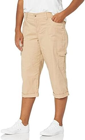 Lee womens Relaxed Fit Austyn Knit Waist Cargo Capris (Plus) jeans, Café, 16 Plus Medium in Saudi Arabia