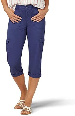 Lee womens Relaxed Fit Austyn Knit Waist Cargo Capris (Plus) jeans, Café, 16 Plus Medium in Saudi Arabia