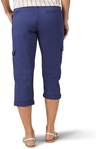 Lee womens Relaxed Fit Austyn Knit Waist Cargo Capris (Plus) jeans, Café, 16 Plus Medium in Saudi Arabia