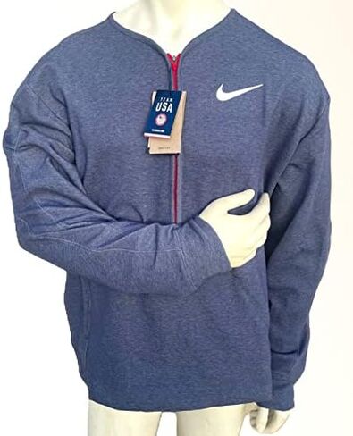 قميص Nike Dri-FIT للتدريب الرجالي 1/2-Zip Fleece Crew Midnight Navy Yoga Team USA Olympic TOP in Kuwait
