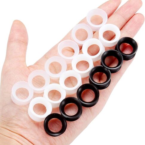 Lcolyoli 9 Pairs Ultra Thin Silicone Tunnels Ear Gauges Silicone Ear Skin Flexible Flesh Tunnel Expander Stretcher Gauge Earlets Plug Gauges Kit for Women Men 6G-20mm in Kuwait