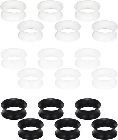 Lcolyoli 9 Pairs Ultra Thin Silicone Tunnels Ear Gauges Silicone Ear Skin Flexible Flesh Tunnel Expander Stretcher Gauge Earlets Plug Gauges Kit for Women Men 6G-20mm in Kuwait