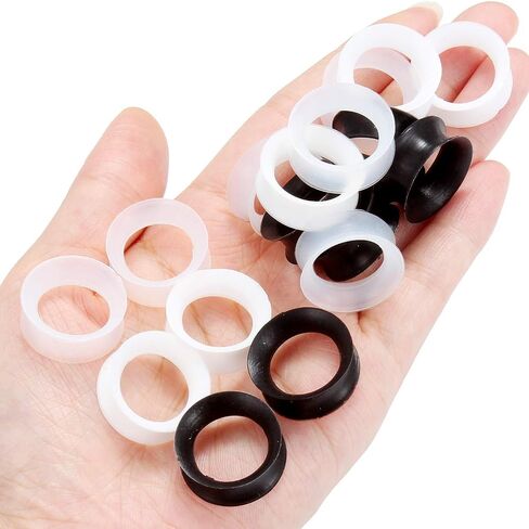 Lcolyoli 9 Pairs Ultra Thin Silicone Tunnels Ear Gauges Silicone Ear Skin Flexible Flesh Tunnel Expander Stretcher Gauge Earlets Plug Gauges Kit for Women Men 6G-20mm in Kuwait