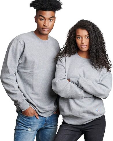 Russell Athletic Mens Cotton Rich 2.0 Premium Fleece Crewneck, Medium Grey Heather in Saudi Arabia
