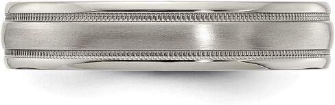 Solid Titanium Men's Matte Brushed Finish and Tri Dome Milgrain 5mm Ring Comfort-Fit Band in Kuwait