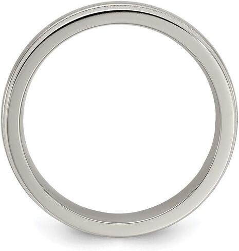 Solid Titanium Men's Matte Brushed Finish and Tri Dome Milgrain 5mm Ring Comfort-Fit Band in Kuwait