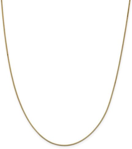 Solid 14k Yellow Gold .95mm Box Chain Necklace - with Secure Lobster Lock Clasp in Kuwait