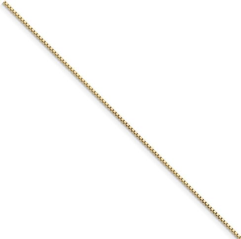 Solid 14k Yellow Gold .95mm Box Chain Necklace - with Secure Lobster Lock Clasp in Kuwait