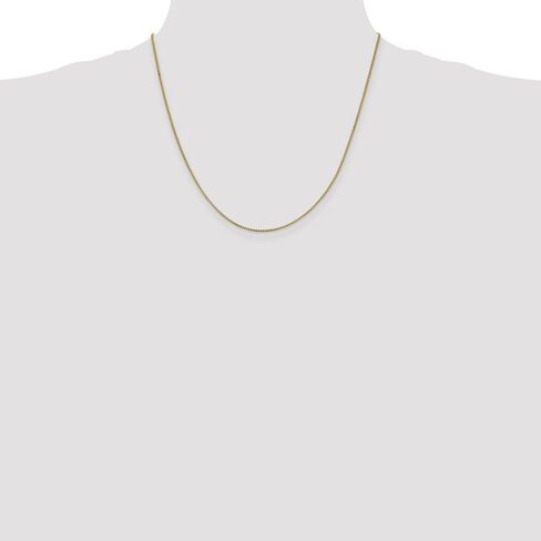 Solid 14k Yellow Gold .95mm Box Chain Necklace - with Secure Lobster Lock Clasp in Kuwait