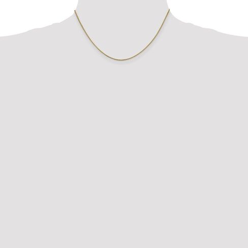 Solid 14k Yellow Gold .95mm Box Chain Necklace - with Secure Lobster Lock Clasp in Kuwait