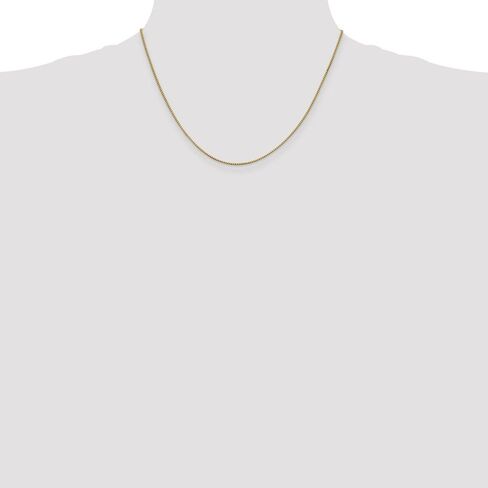 Solid 14k Yellow Gold .95mm Box Chain Necklace - with Secure Lobster Lock Clasp in Kuwait