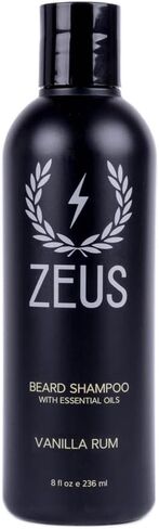 ZEUS Beard Shampoo Wash, Infused with Green Tea & Natural Ingredients to Cleanse and Soften Beard – 8 oz. Made in USA – Sandalwood in Saudi Arabia