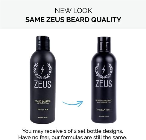 ZEUS Beard Shampoo Wash, Infused with Green Tea & Natural Ingredients to Cleanse and Soften Beard – 8 oz. Made in USA – Sandalwood in Saudi Arabia